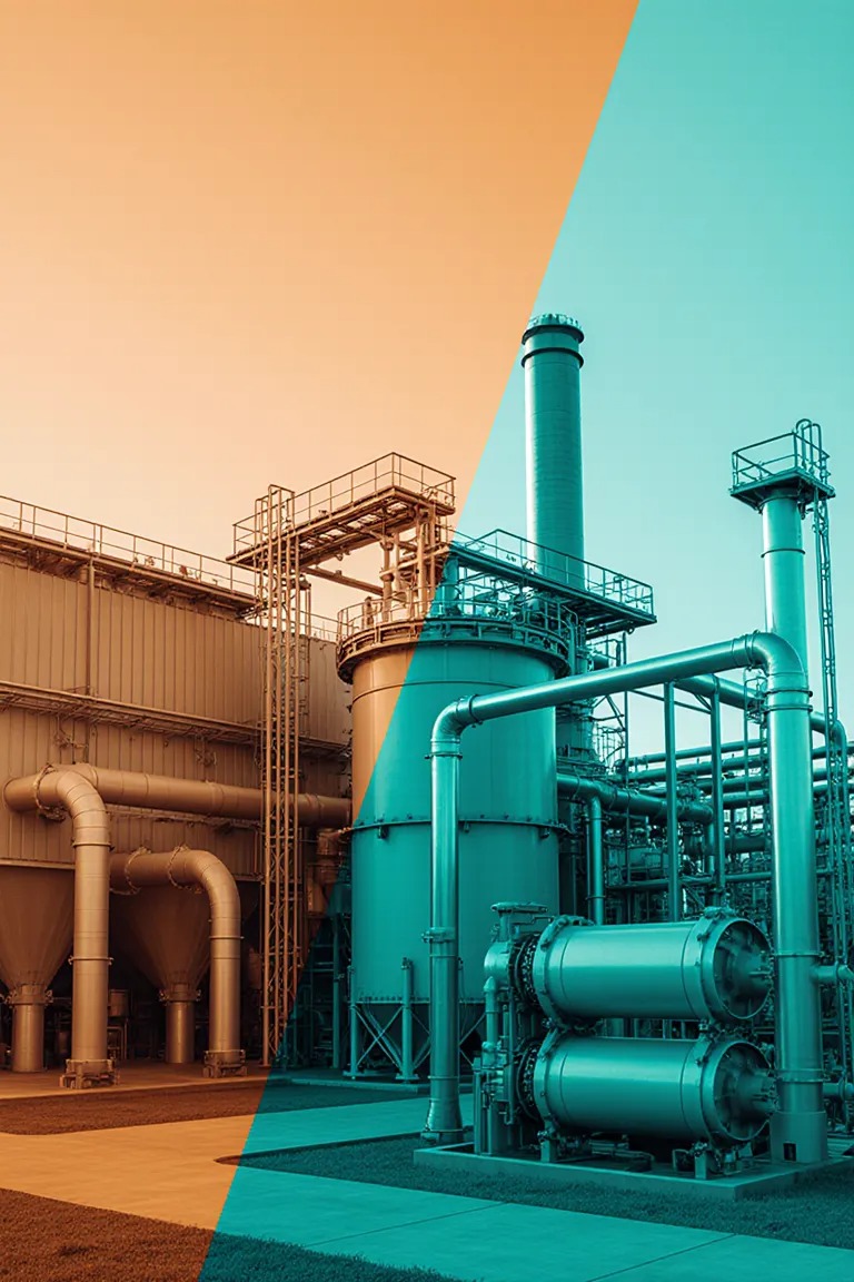 Biogas plant exhaust integration
