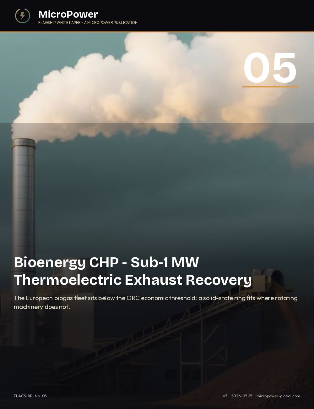 Paper 05 cover – Bioenergy CHP Sub-1 MW