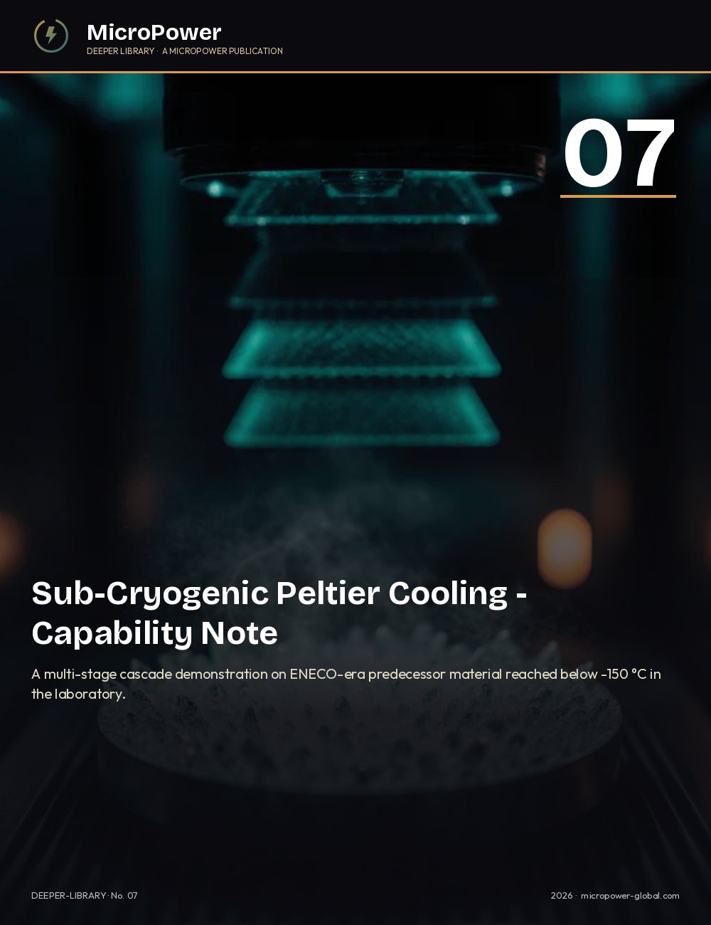 Paper 07 cover – Sub-Cryogenic Peltier Cooling