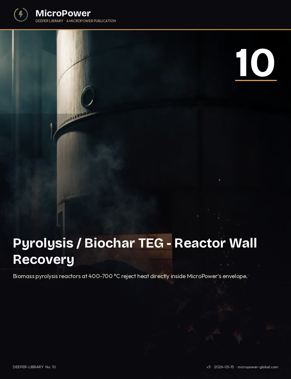 Paper 10 cover – Pyrolysis / Biochar TEG