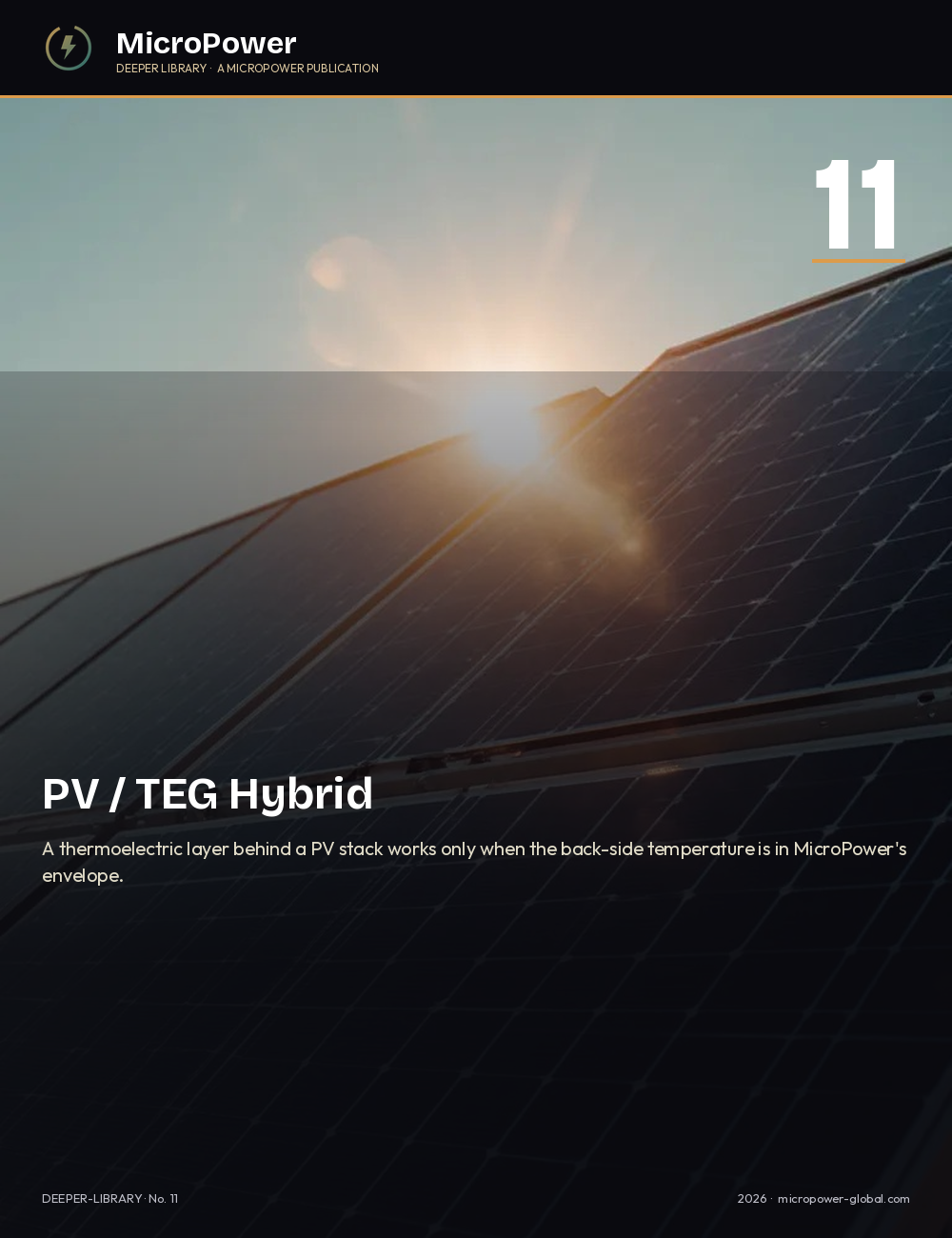 Paper 11 cover – PV / TEG Hybrid