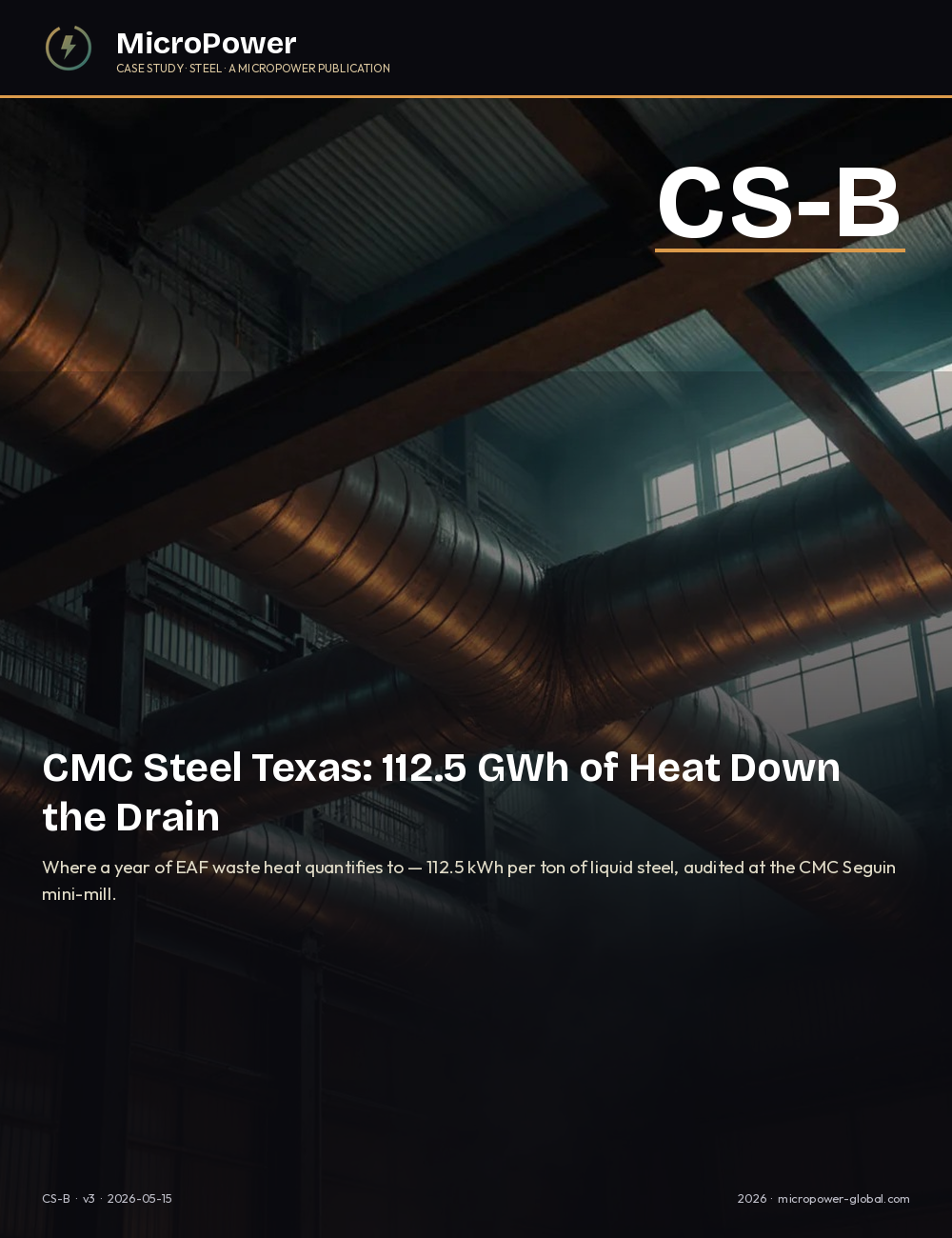 CS-B cover – CMC Steel Texas 112.5 GWh waste-heat opportunity